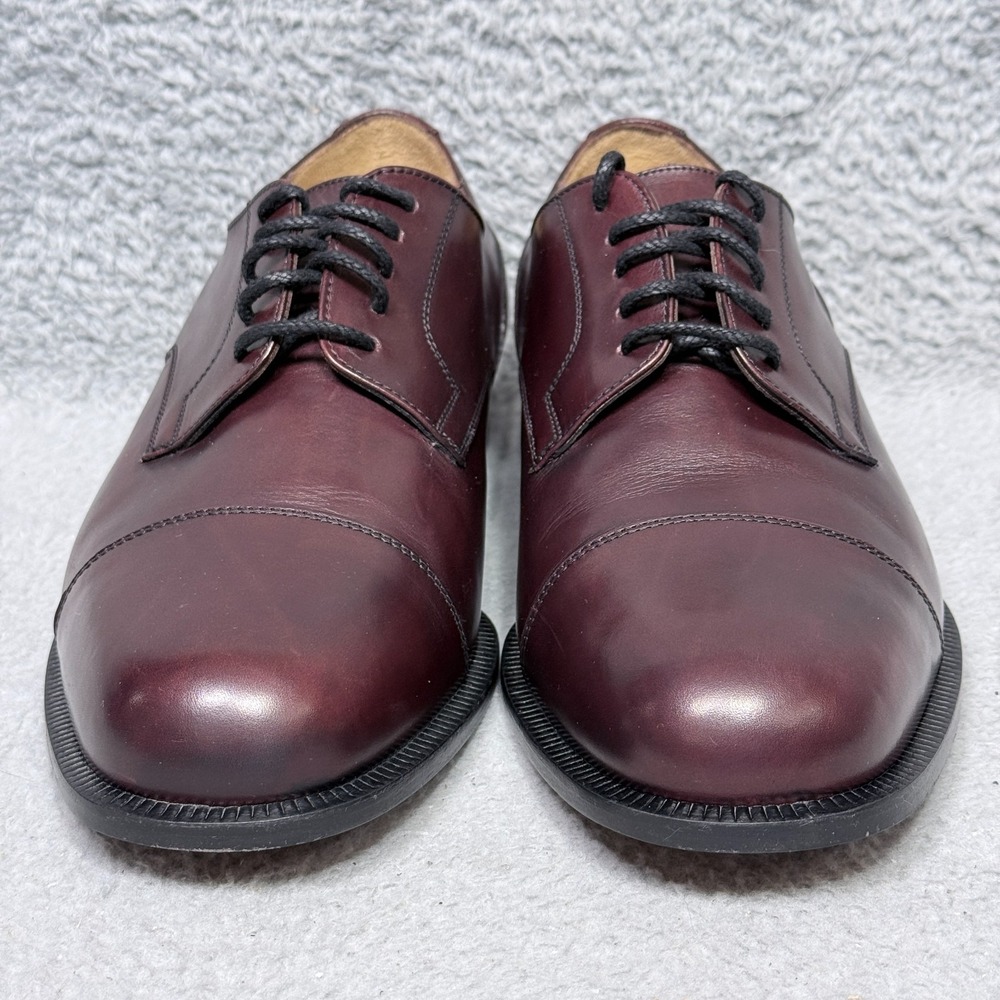 Dino Monti Allen Mens Size 10 EEE Oxford Dress Shoes Burgundy Leather - Picture 2 of 11